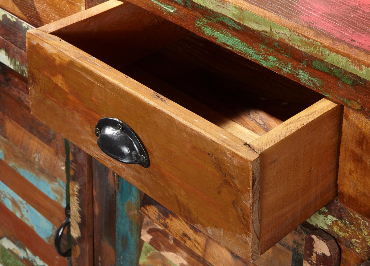 Buffet Multicolore 125 cm en Bois Recyclé