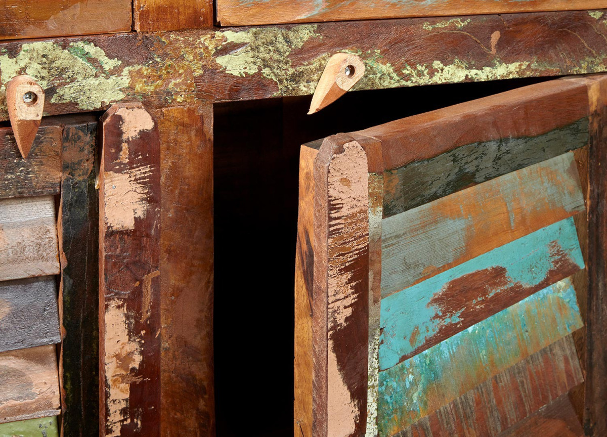 Buffet Multicolore 125 cm en Bois Recyclé