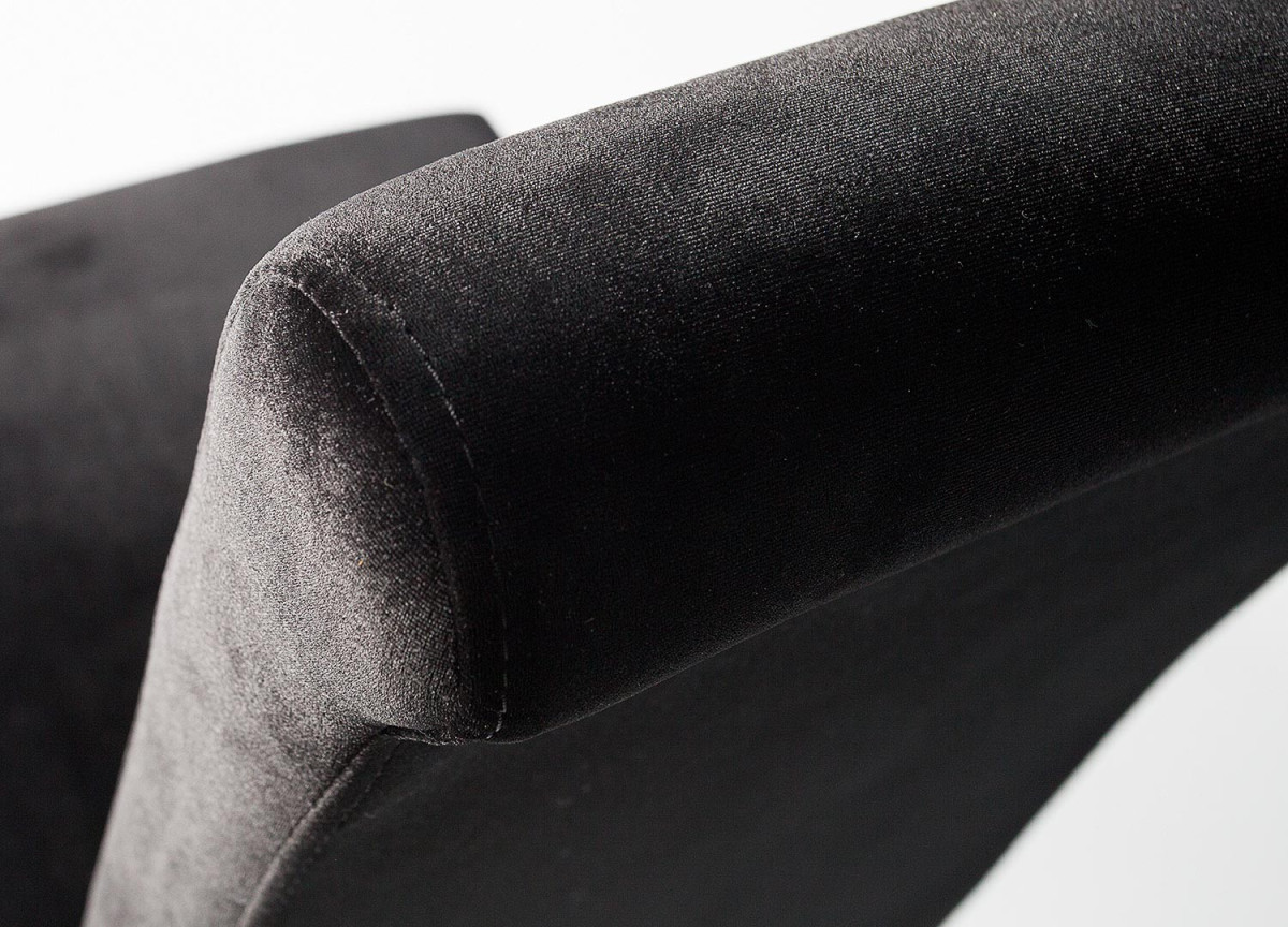 Chaises baroque velours noir et métal chromé