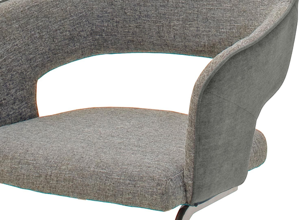 Chaise design capitonnée en tissu avec accoudoir