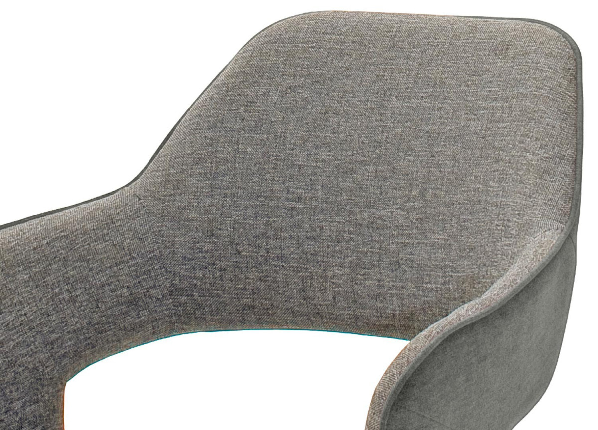 Chaise design capitonnée en tissu avec accoudoir