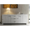 Buffet déco chêne blanc 210 cm