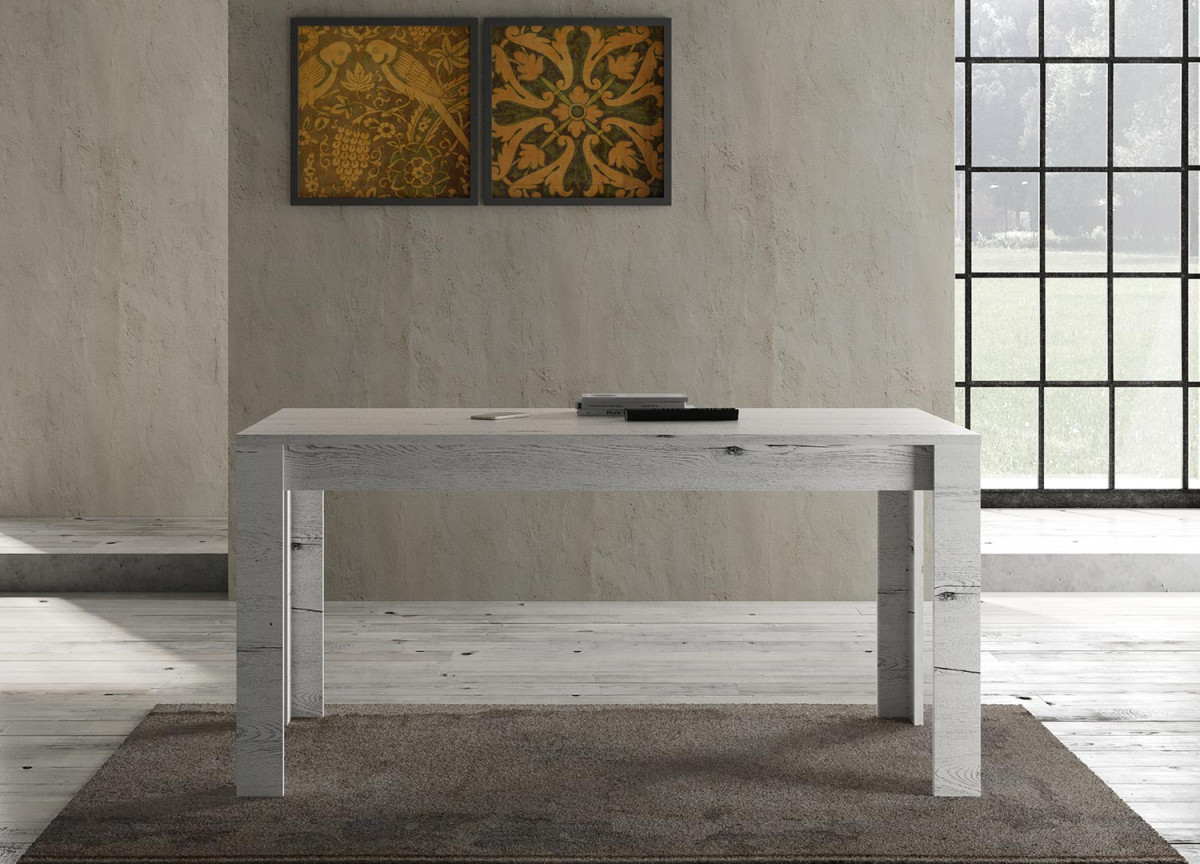 Table déco chêne blanc 160 cm