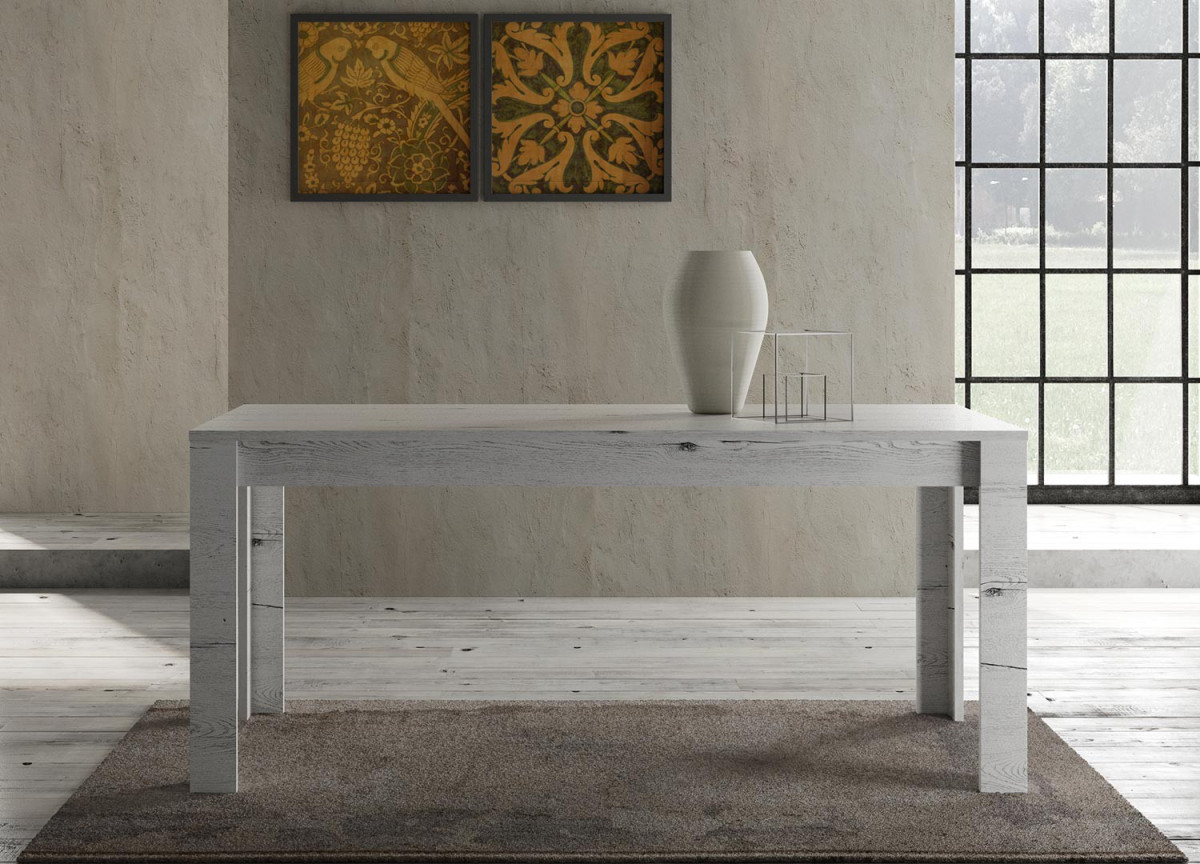 Table à manger 180 cm - Déco chêne blanc Table à manger 180 cm - Déco chêne blanc