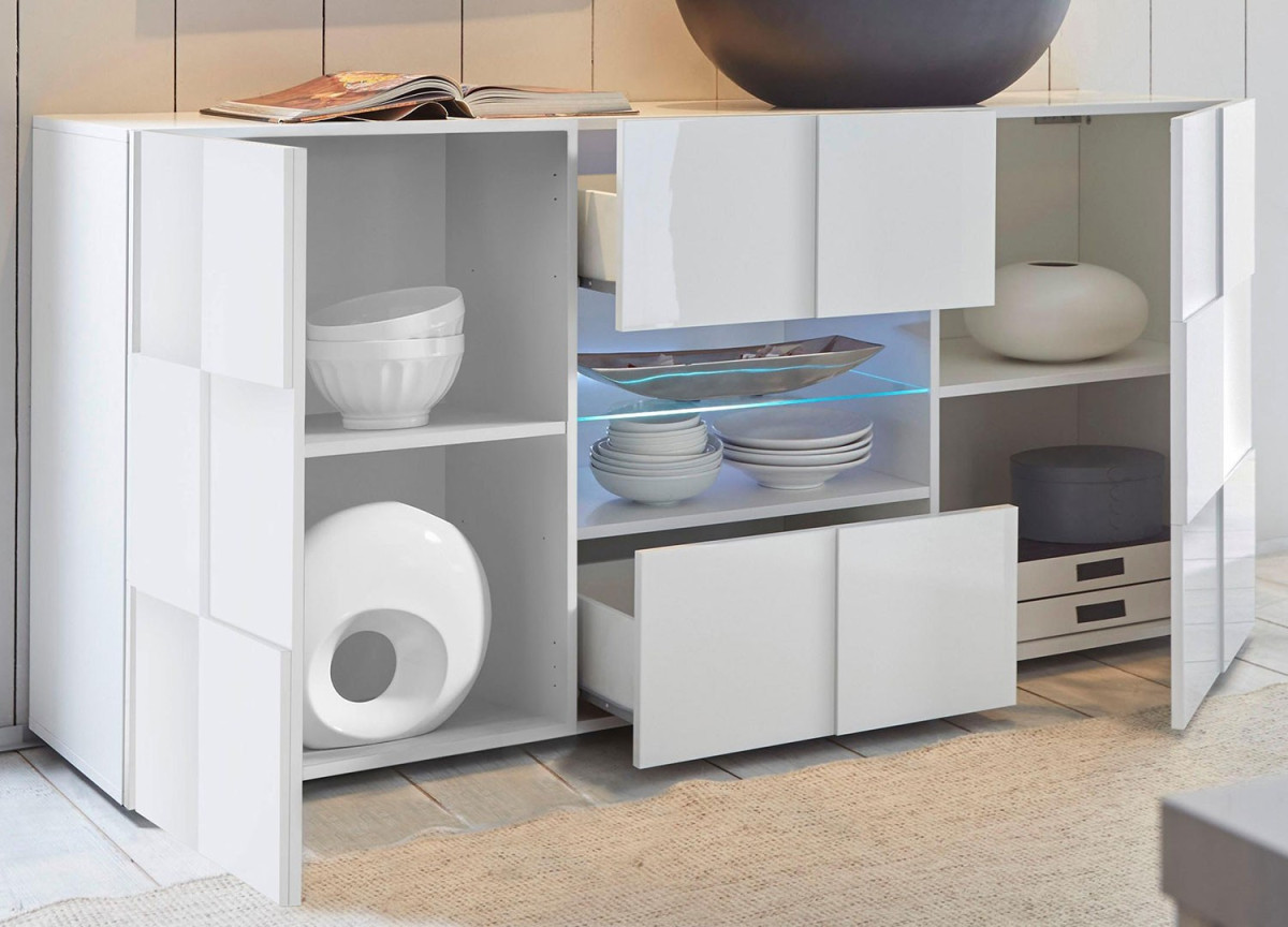 Buffet blanc laqué design