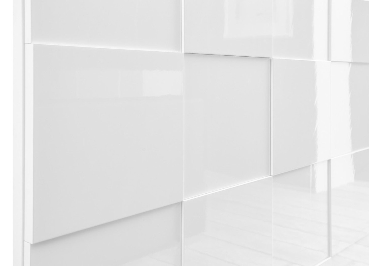 Buffet Moderne 240 cm Blanc Laqué