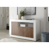Buffet de salon, séjour blanc laqué et bois