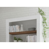 Bibliothèque blanche et bois avec rangement fermé