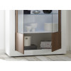 Meuble vitrine blanche et bois
