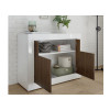 Commode de salon, séjour blanche laquée et bois