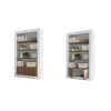 Salon complet blanc / bois - Meuble TV, commode, bibliothèque étagère