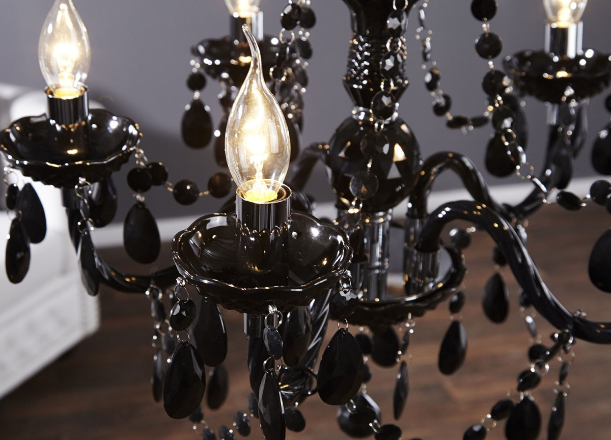 Lustre suspendu noir 5 lampes