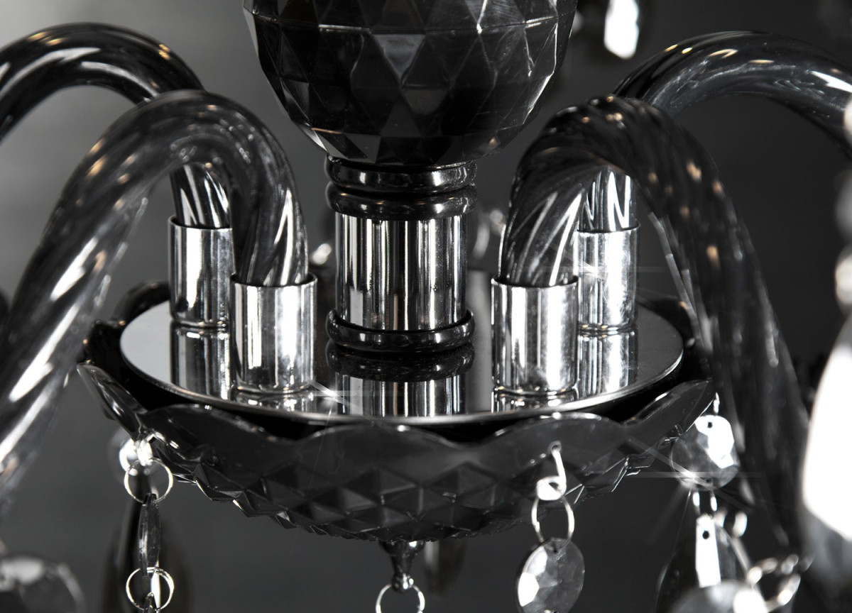 Lustre suspendu noir 5 lampes