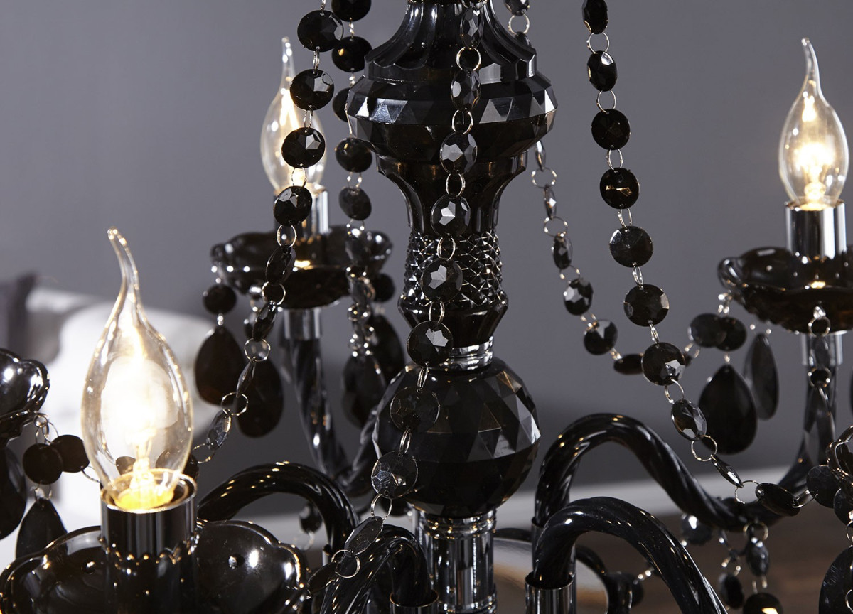 Lustre suspendu noir 5 lampes