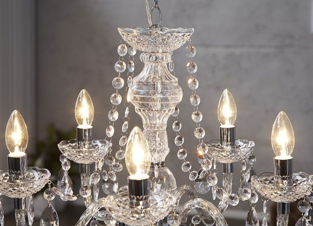 Lustre suspendu cristal 5 lampes