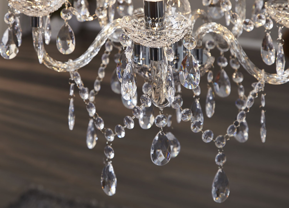 Lustre suspendu cristal 5 lampes