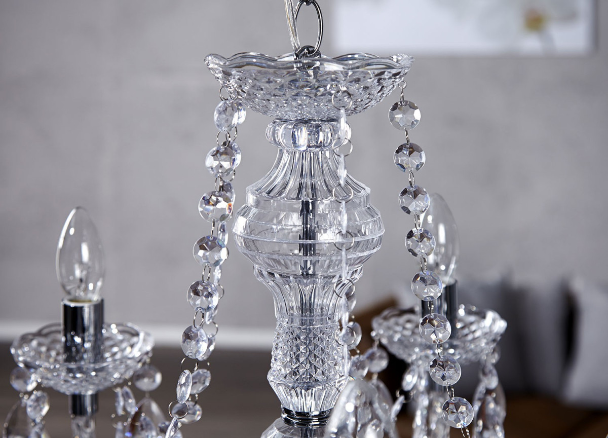 Lustre suspendu cristal 5 lampes