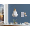 Lustre design blanc et bois