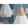 Lustre design blanc et bois