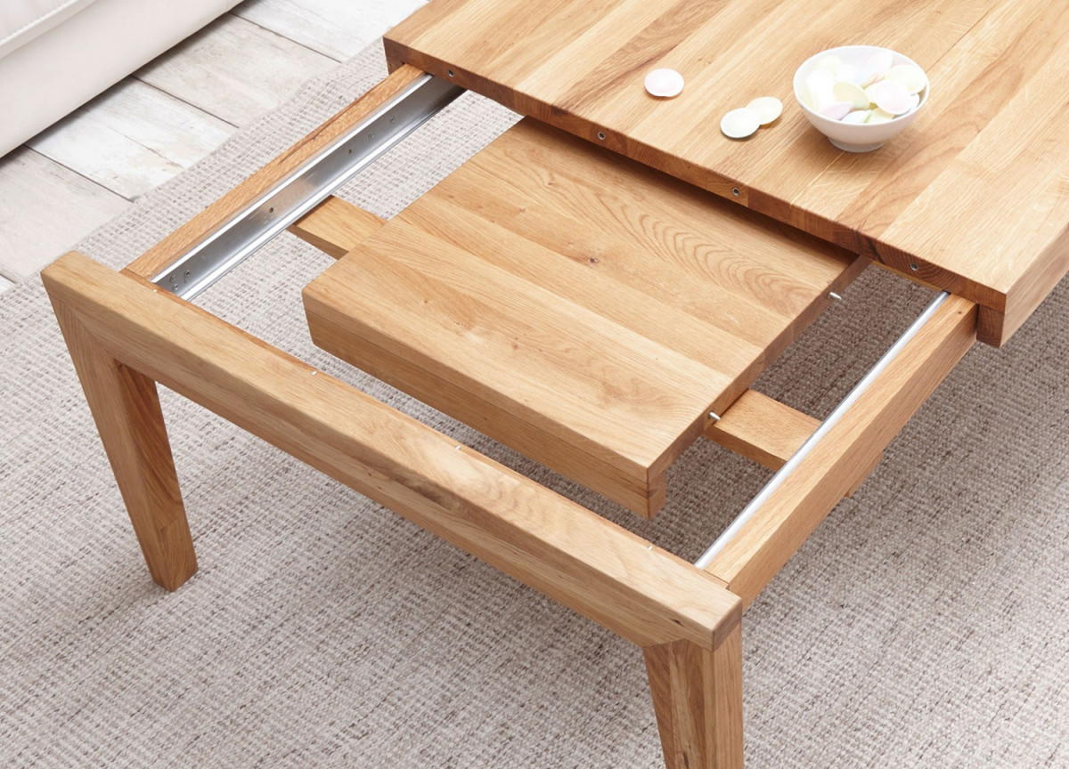 Table basse extensible en bois massif