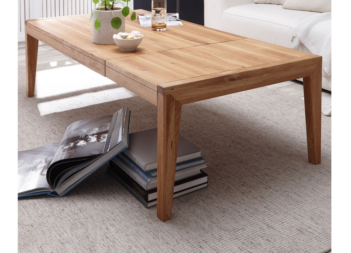 Table basse extensible en bois massif