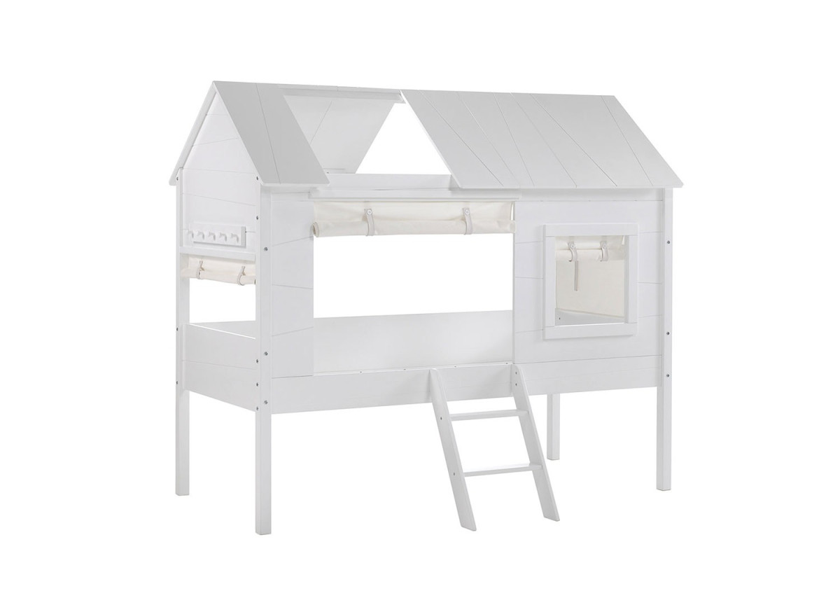 Lit mi-hauteur blanc - Thème "Cabane"