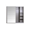 Armoire de Chambre avec Miroir 2 Portes Coulissantes