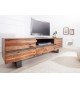 Meuble TV en bois d'acacia massif - 1 porte, 3 tiroirs