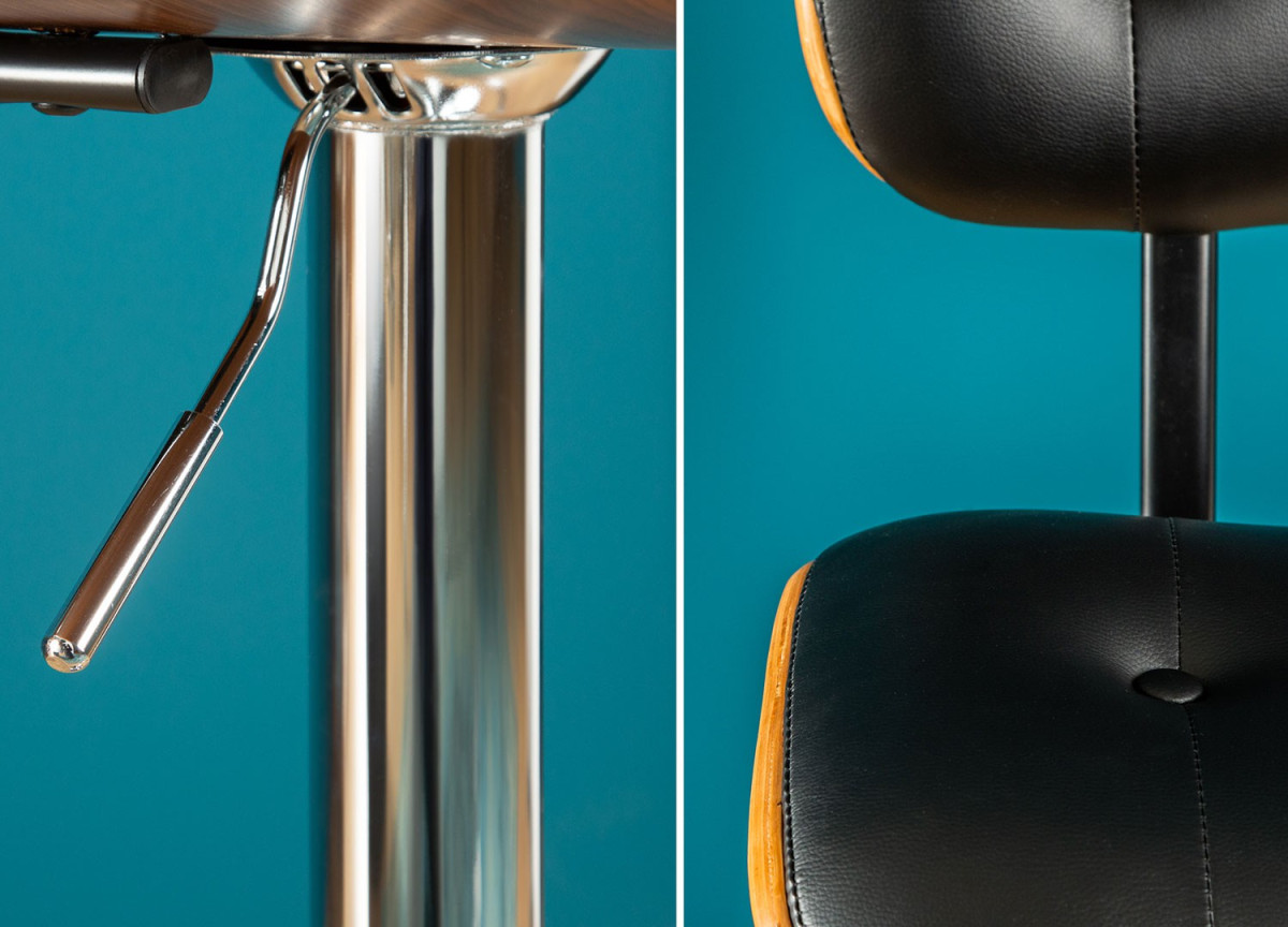 Chaise de bar avec dossier & pied chromé
