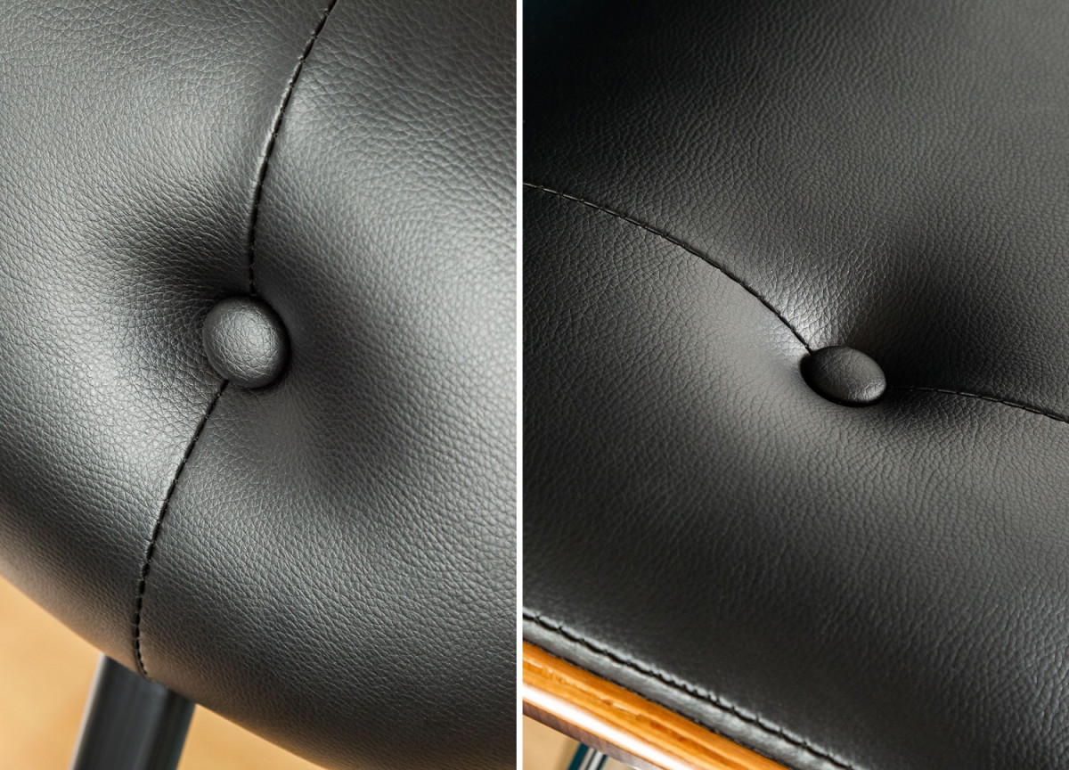 Chaise de bar avec dossier & pied chromé