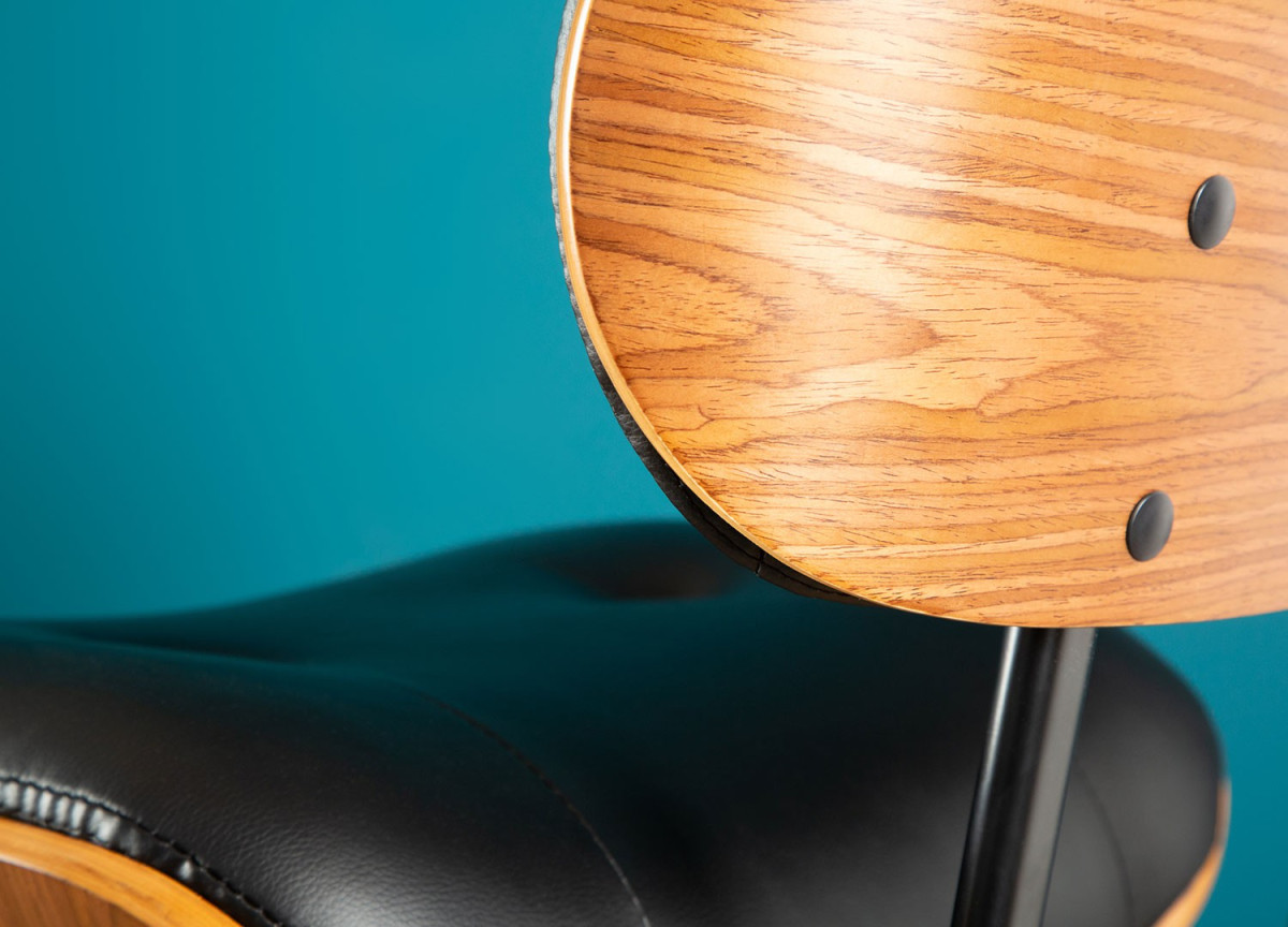 Chaise de bar avec dossier & pied chromé
