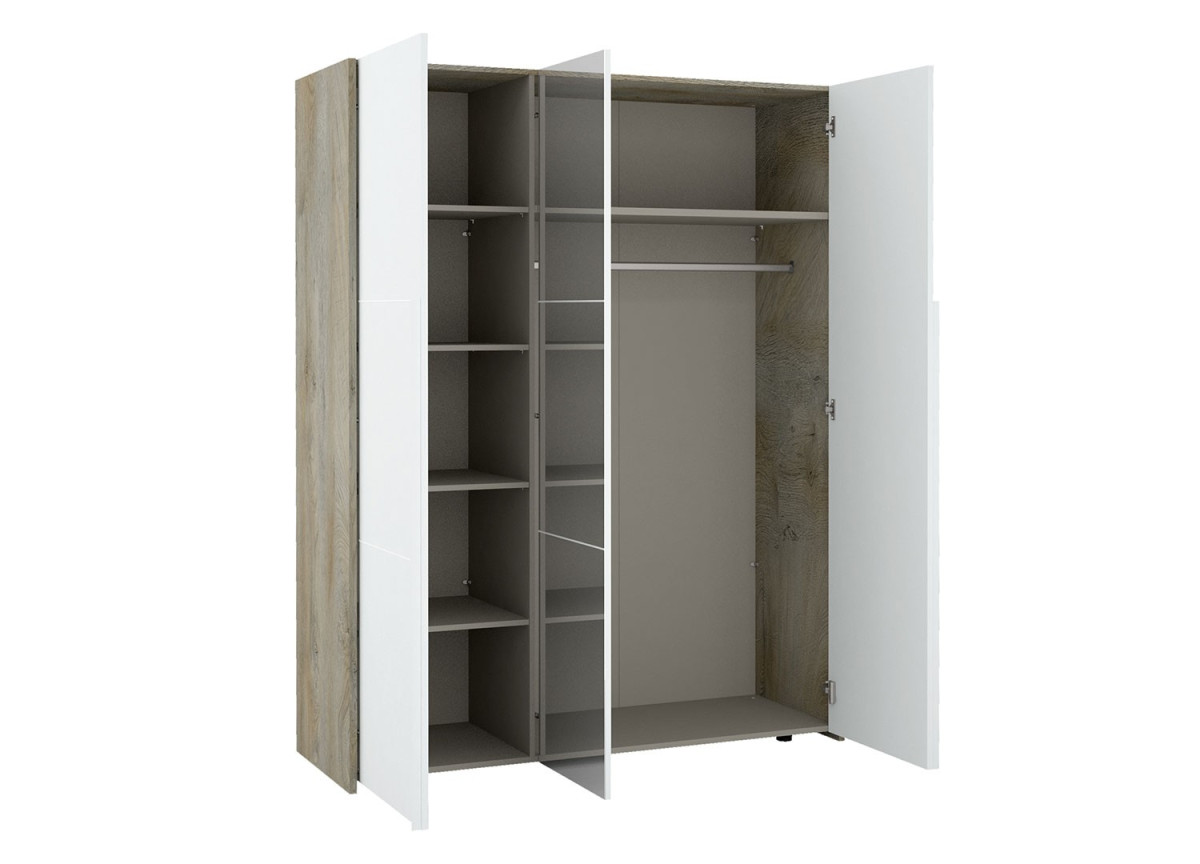 Lit + chevet + armoire 3 portes