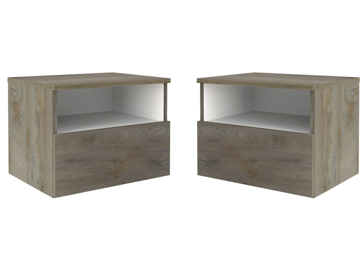 Lit + chevet + armoire 3 portes