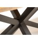 Table 180 cm en bois massif et pied métal noir design