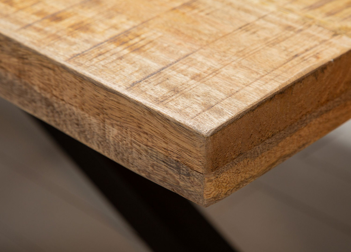 Table de Repas 200 cm Bois de Manguier et Métal