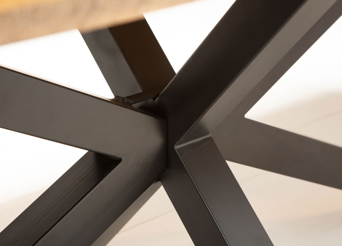 Table de Repas 200 cm Bois de Manguier et Métal