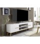 Meuble TV moderne blanc et bois 169 cm