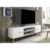 Meuble TV moderne blanc et bois 169 cm