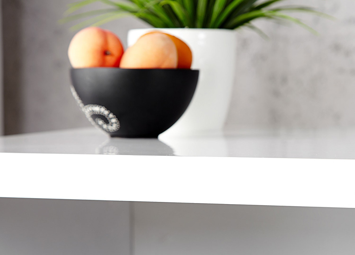 Bureau simple blanc laqué brillant pas cher