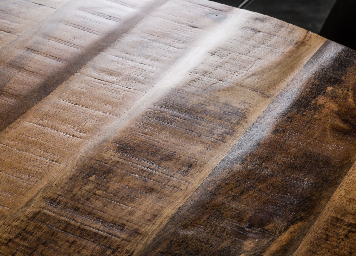 Table de Repas Ronde 120 cm Bois et Métal