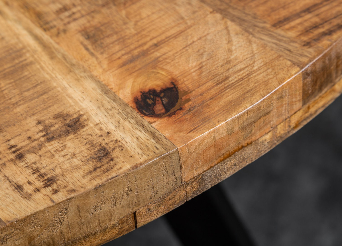 Table de Repas Ronde 120 cm Bois et Métal
