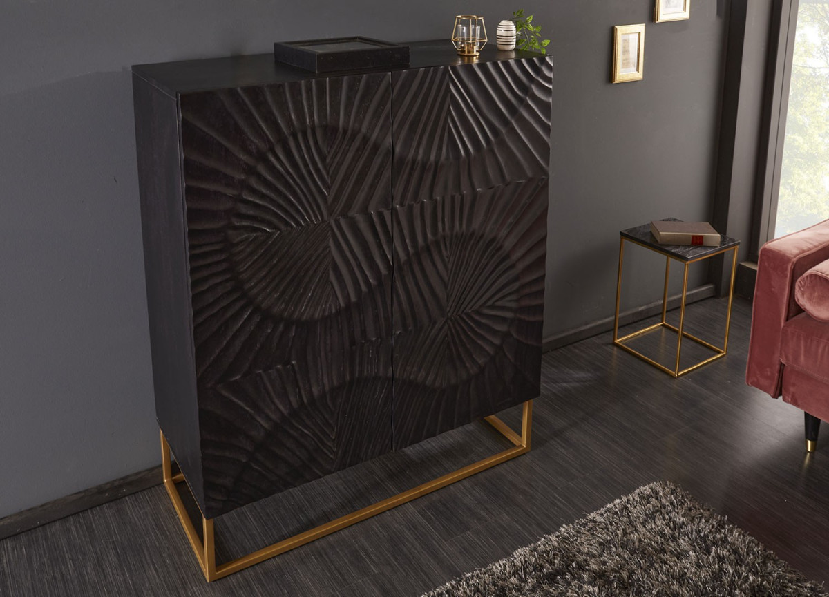 Buffet haut contemporain en bois massif