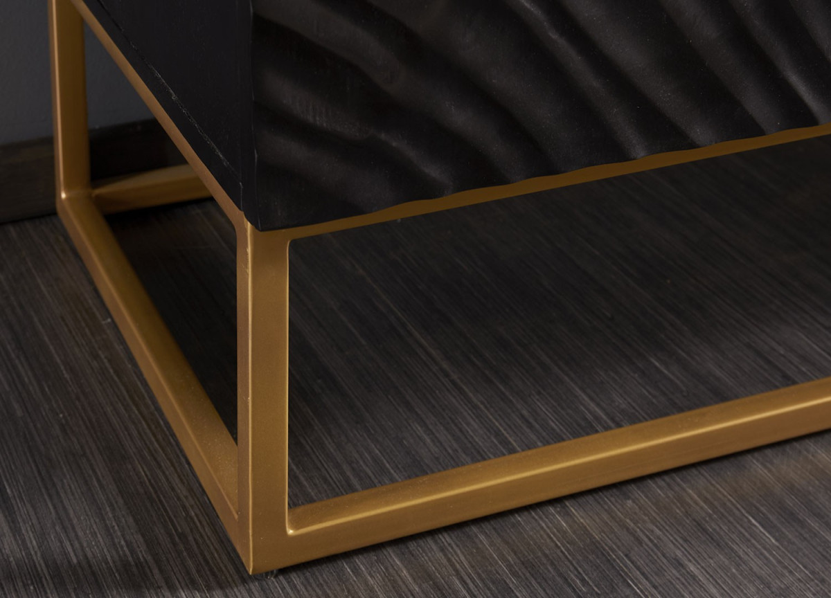 Buffet haut contemporain en bois massif - 2 portes Pedro