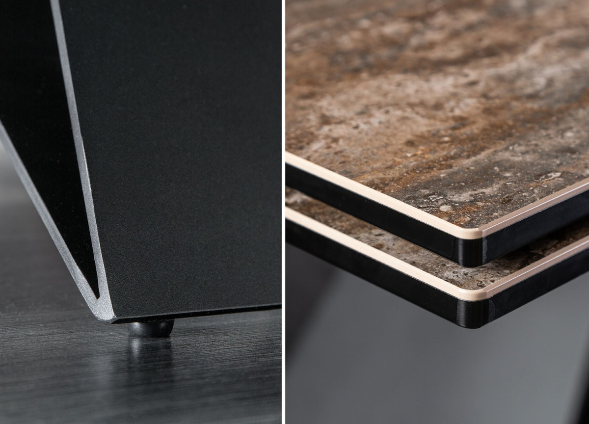 Table contemporaine en céramique - Pied métal noir design