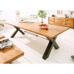 Table de repas en chêne massif esprit loft