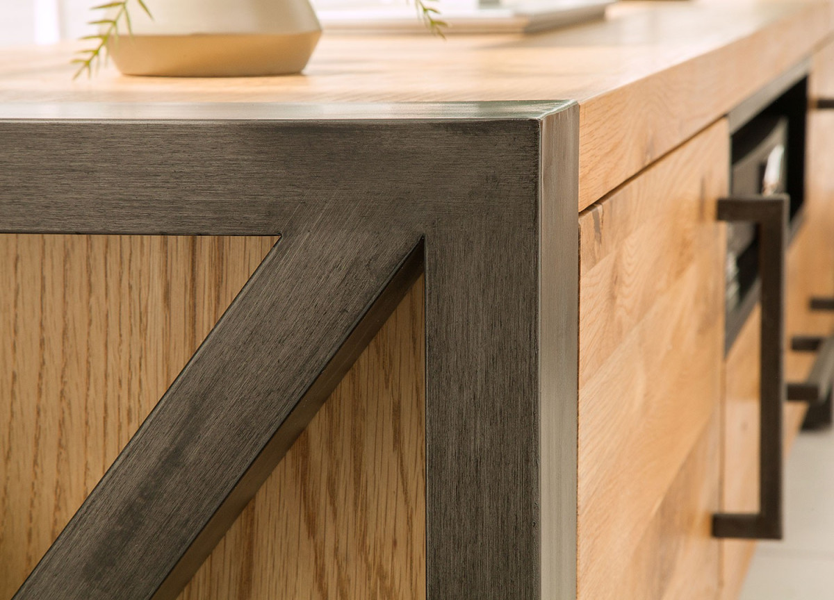 Meuble TV 200 cm | Bois, Métal - Look Industriel