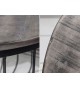 Table basse ronde - Bois grisé et métal