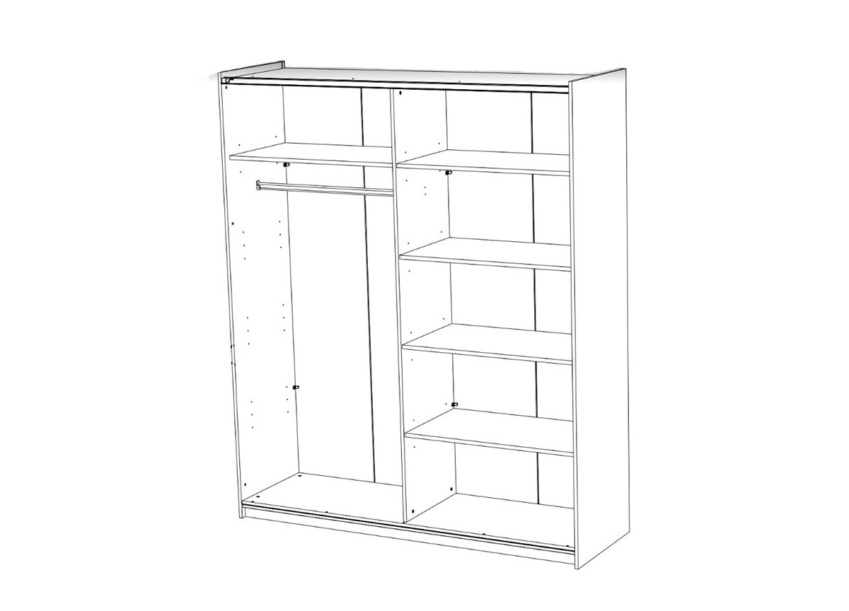 Lit 140/160/180 + chevet suspendu et armoire coulissantes