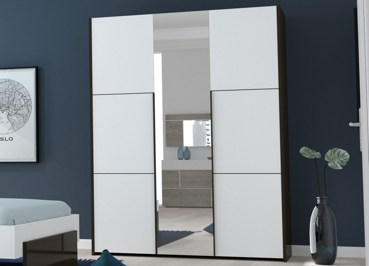 Armoire de chambre blanche et noir