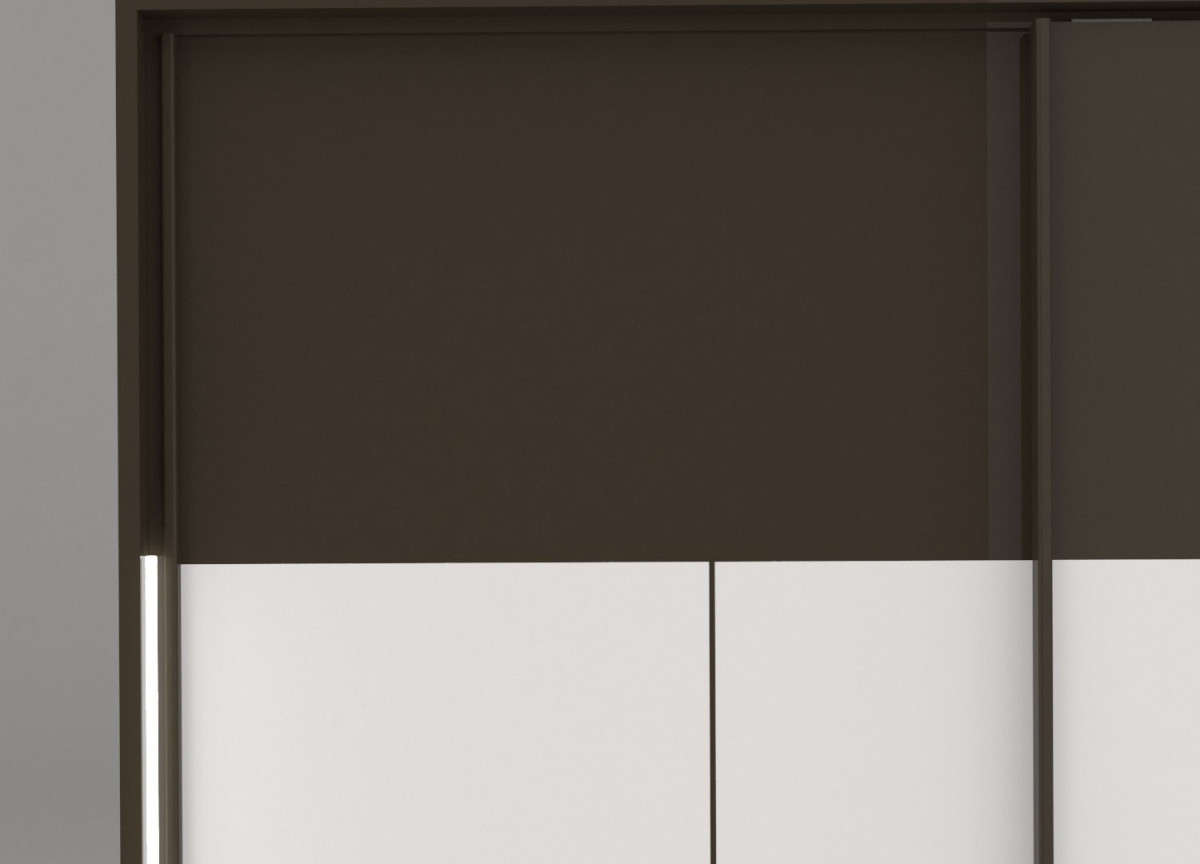 Armoire coulissante blanc et gris laquée